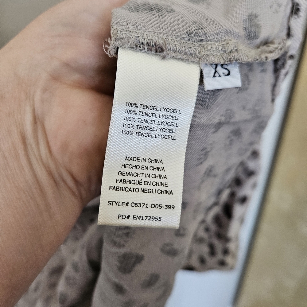 CLOTH + STONE Dress Shirt Style Elastic Waist Gray Size S - Picture 6 of 7